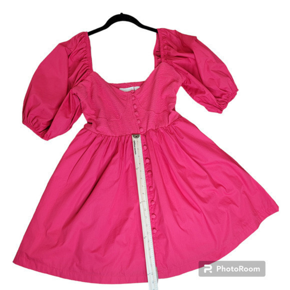 Anthropologie Maeve BNWT Puff Sleeve‎ Sweetheart Mini Dress Red size L - Picture 9 of 9